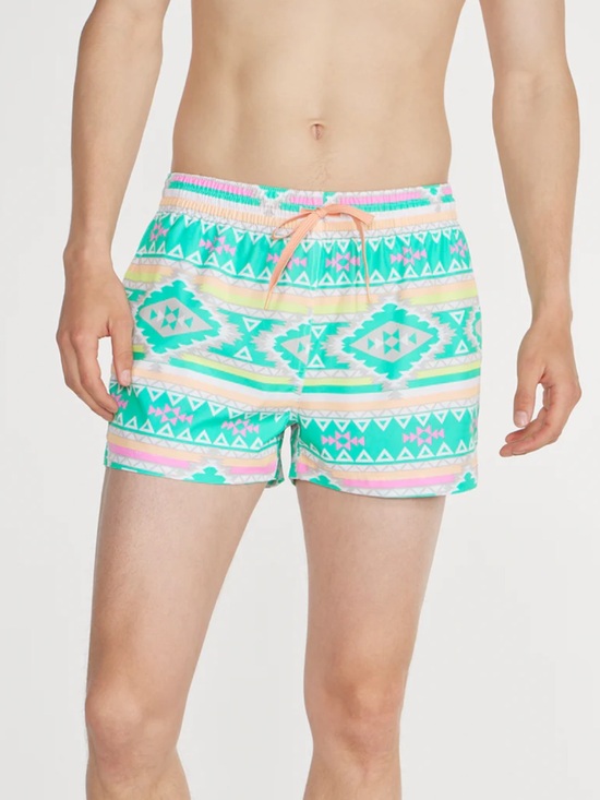 chubbies Other - Chubbies The En Fuegos Classic 4” Swim Trunks  in Teal Geometric M-390 Sz M